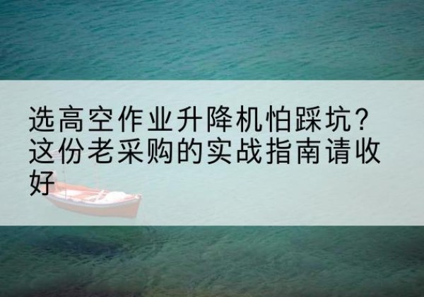 嘉兴高空作业升降机厂家推荐-选高空作业升降机怕踩坑？这份老采购的实战指南请收好