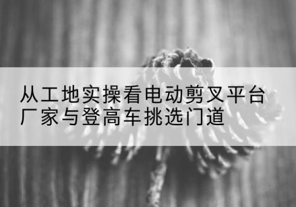 嘉兴电动剪叉升降平台厂家-从工地实操看电动剪叉平台厂家与登高车挑选门道