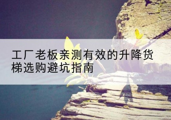 嘉兴升降货梯怎么选-工厂老板亲测有效的升降货梯选购避坑指南