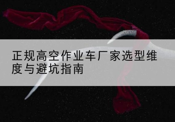 嘉兴高空作业车厂家-正规选型维度与避坑指南